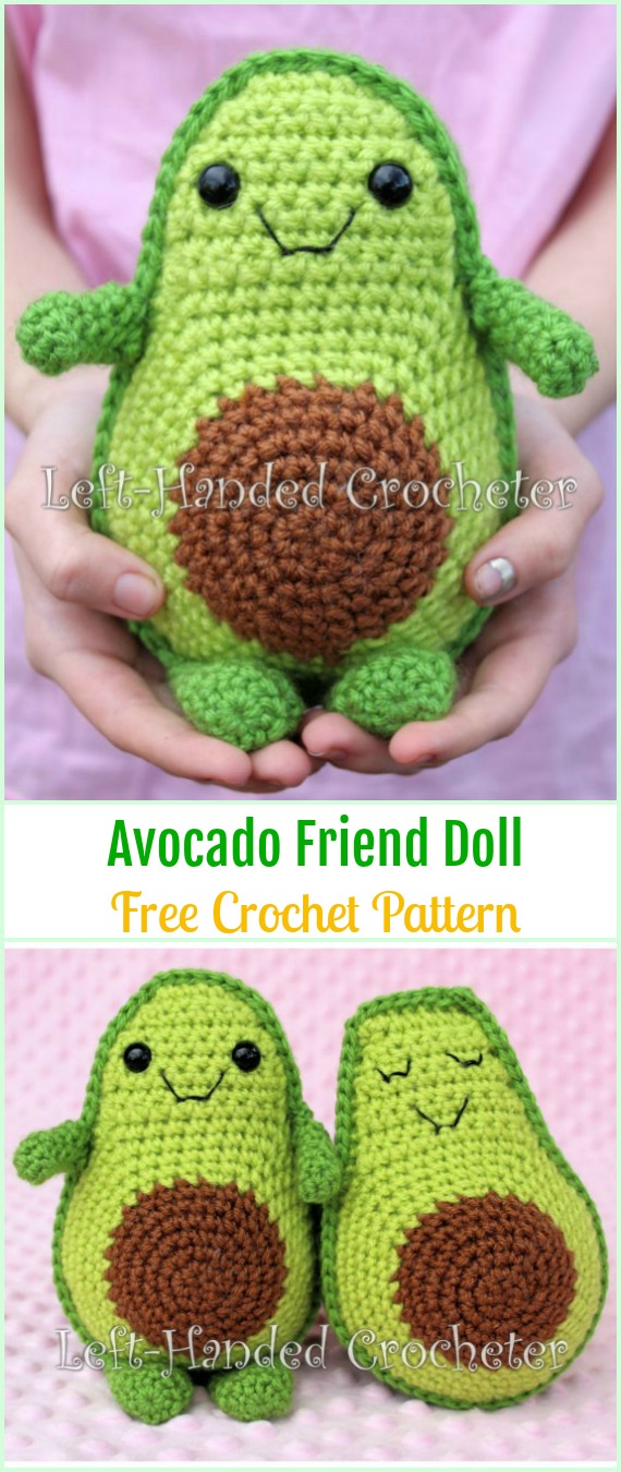 Crochet Avocado Friend Doll Free Pattern - Crochet Doll Toys Free Patterns