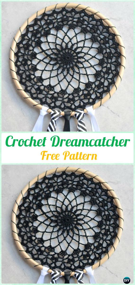 Crochet Black Dream Catcher Free Pattern -Crochet Dream Catcher Free Patterns 