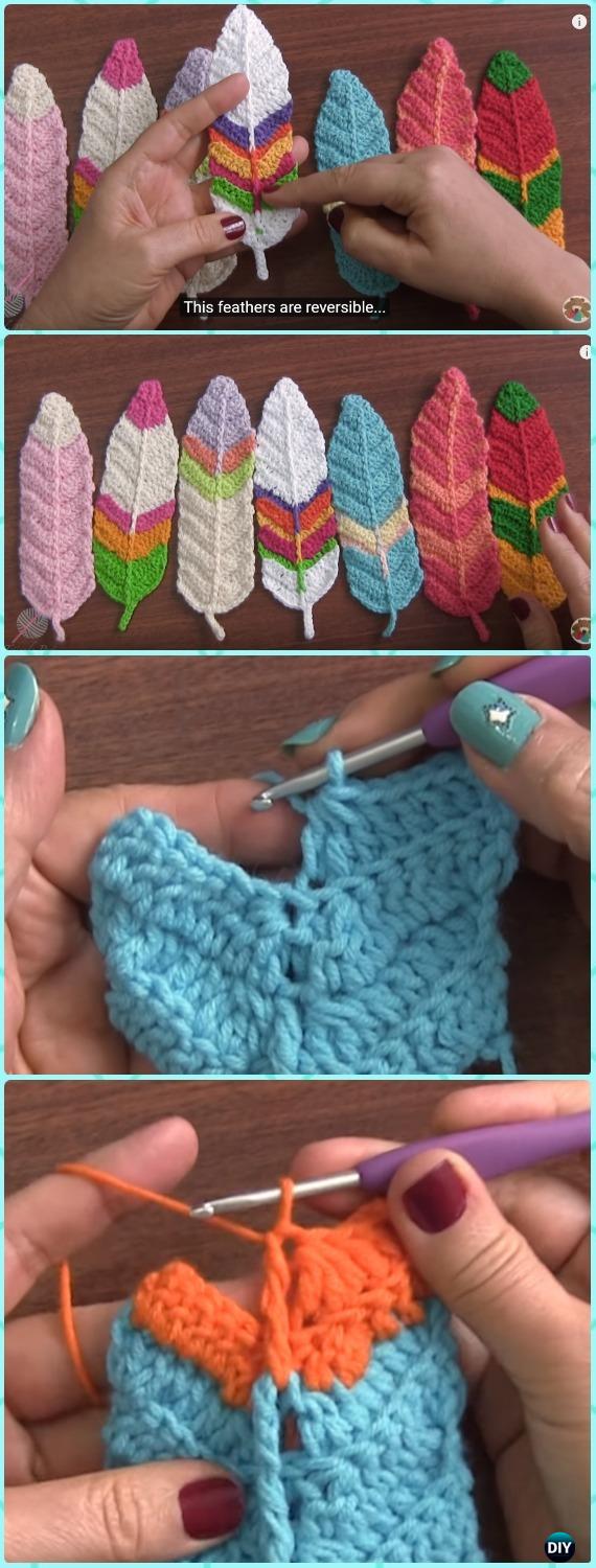 Crochet Reversible Feathers Free Pattern Video -Crochet Dream Catcher Free Patterns