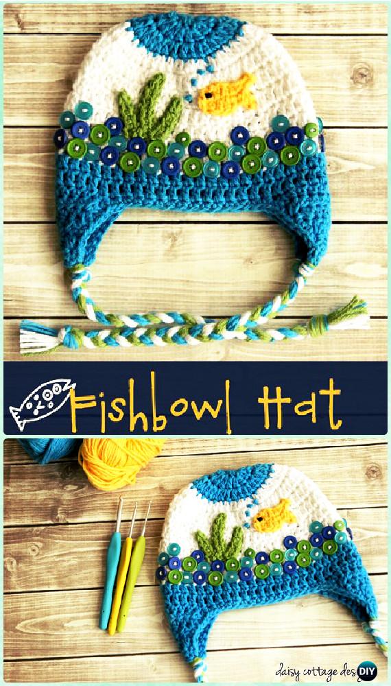 Crochet Fishbowl Hat Free Pattern Instructions-DIY Crochet Ear Flap Hat Free Patterns