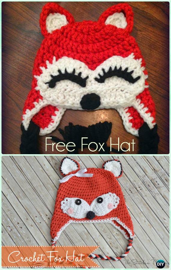 Crochet Fox Earflap Hat Free Pattern Instructions-DIY Crochet Ear Flap Hat Free Patterns