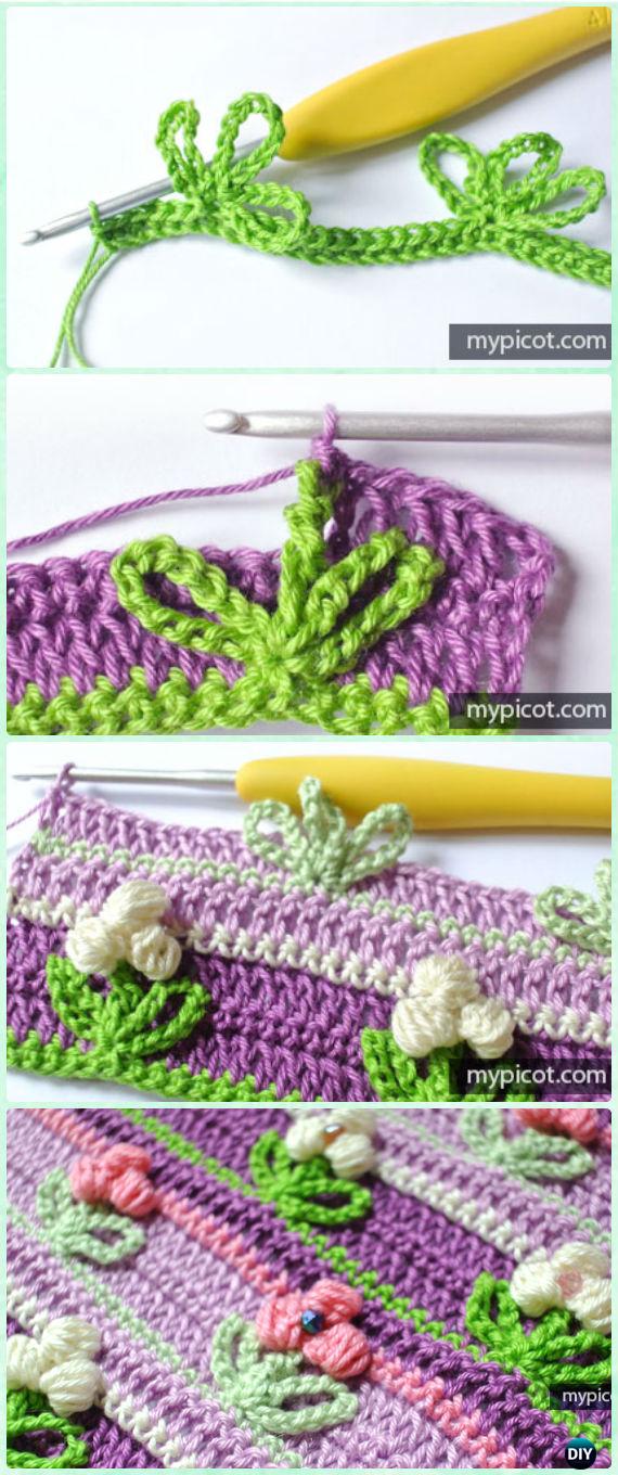 Crochet Puff Flower stitch Free Pattern - Crochet Flower Stitch Free Patterns 