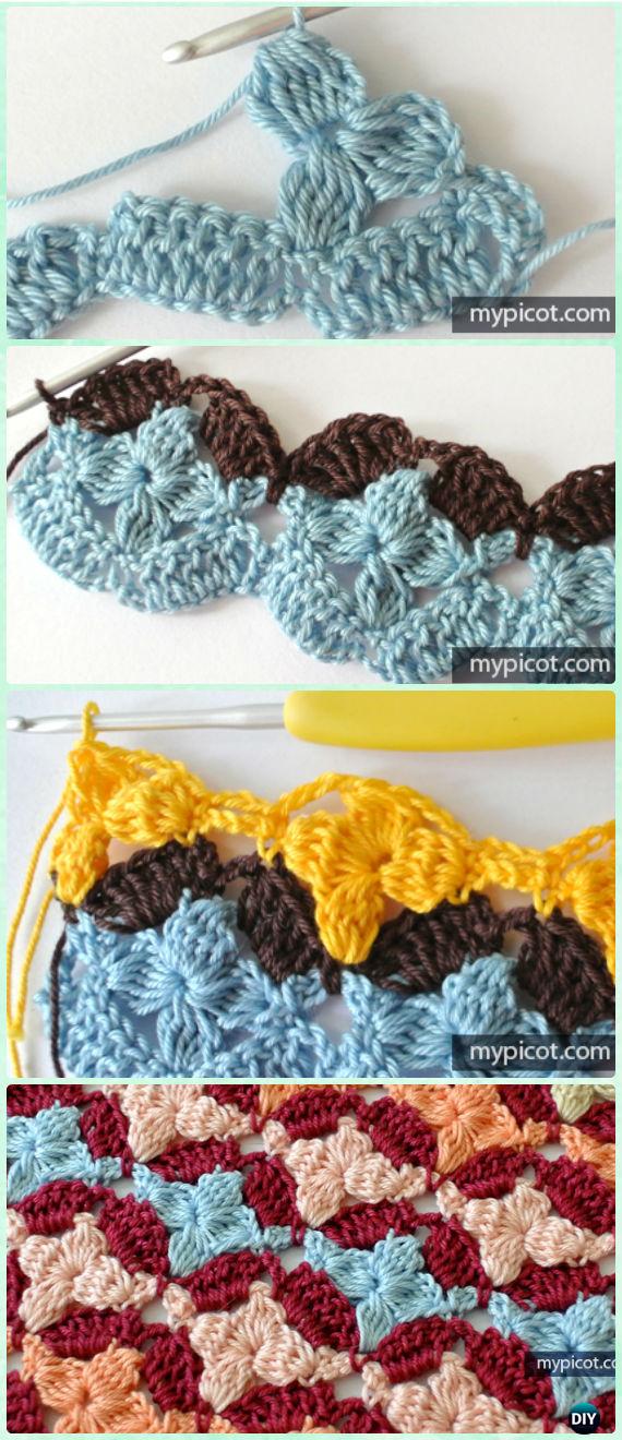 Crochet Custer Flower Stitch Free Pattern - Crochet Flower Stitch Free Patterns 