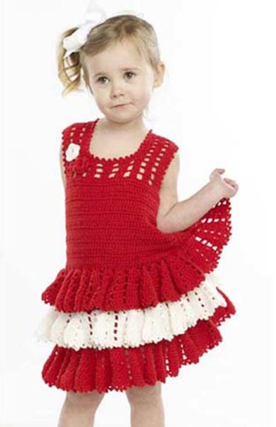 Flounce Dress Crochet Free Pattern - #Crochet Girls #Dress Free Patterns
