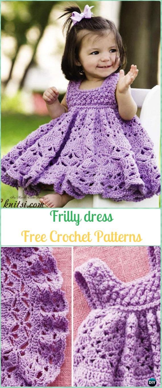 Crochet Frilly dress Free Pattern - Crochet Girls Dress Free Patterns 