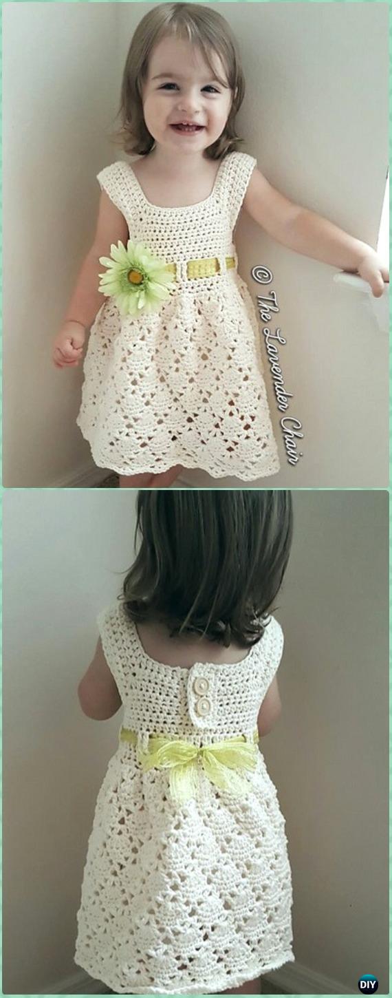 Crochet Vintage Toddler Dress Free Pattern - Crochet Girls Dress Free Patterns 