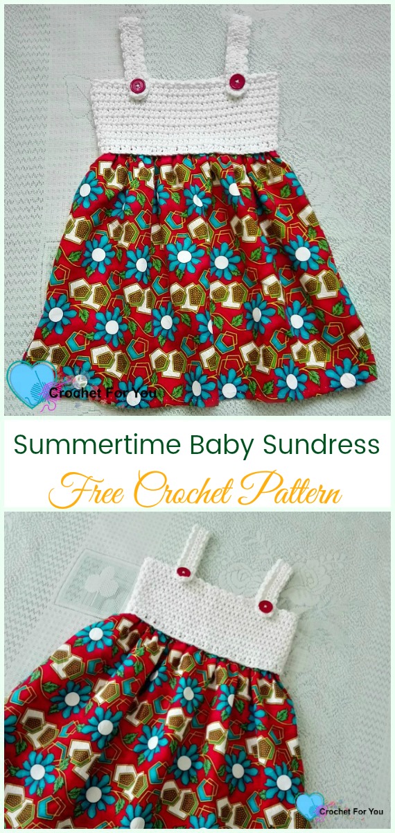 Crochet  Simple Summertime Baby Sundress Free Pattern- #Crochet Girls #Dress Free Patterns