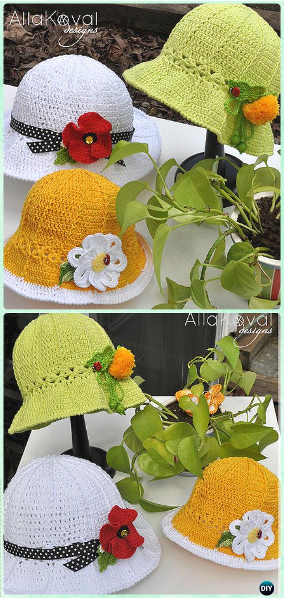 Crochet Garden Party Hat Sun Hat Free Pattern - Crochet Girls Sun Hat Free Patterns