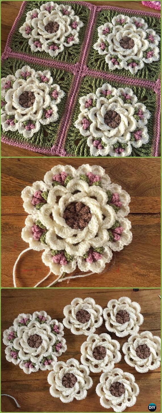 Crochet Tropical Delight Square Free Pattern - Crochet Granny Square Free Patterns
