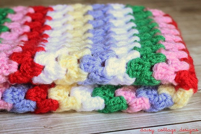 Crochet Granny Stripe Stitch Blanket Free Pattern and Instruction - Video
