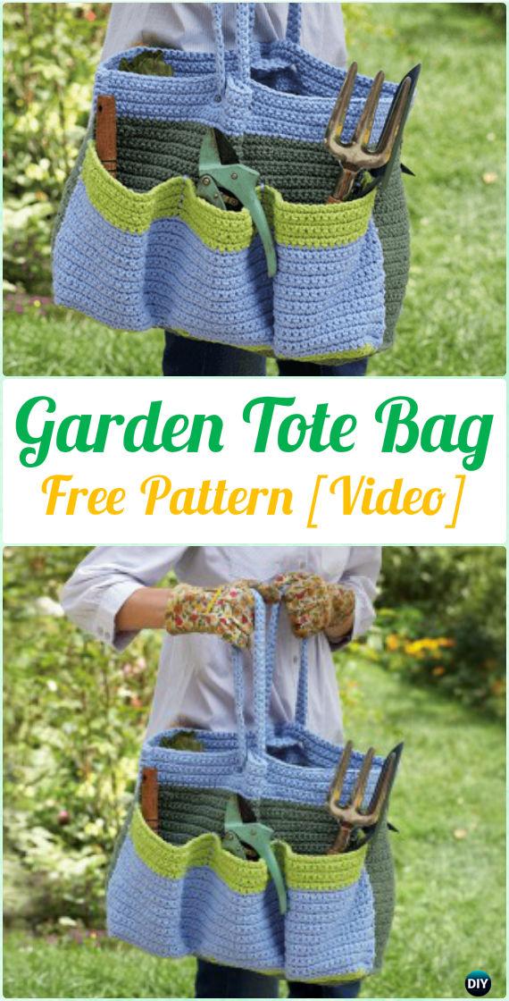 Crochet Garden Tote Bag Free Pattern [Video] - Crochet Handbag Free Patterns Instructions