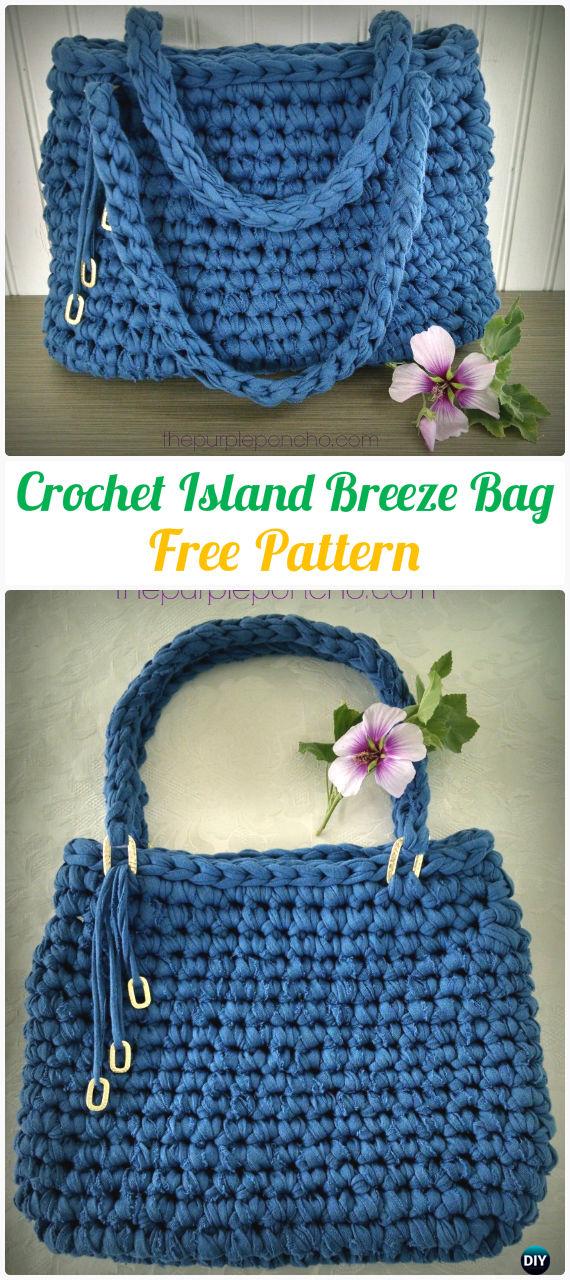 Crochet Island Breeze Handbag Tote Free Pattern - #Crochet Handbag Free Patterns