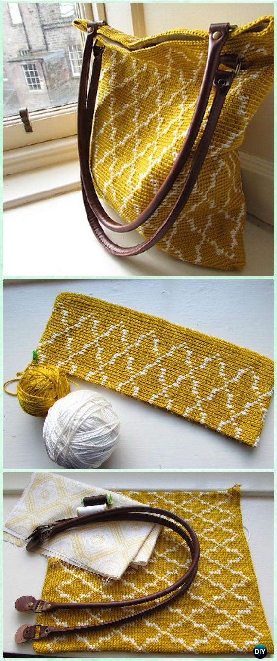 Crochet Moroccan Tote Free Pattern - Crochet Handbag Free Patterns Instructions