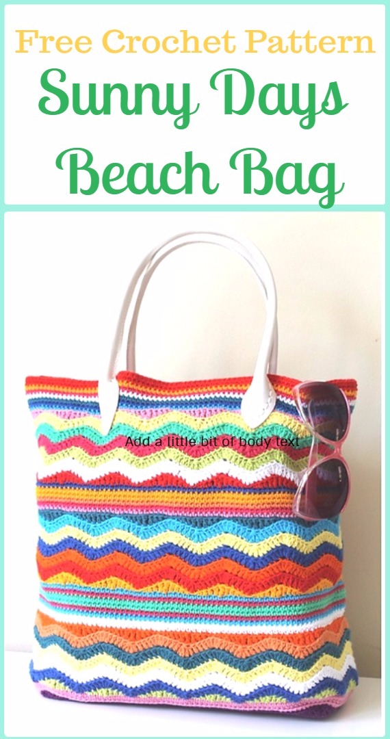 Crochet Sunny Days Beach Bag Free Pattern - Crochet Handbag Free Patterns Instructions