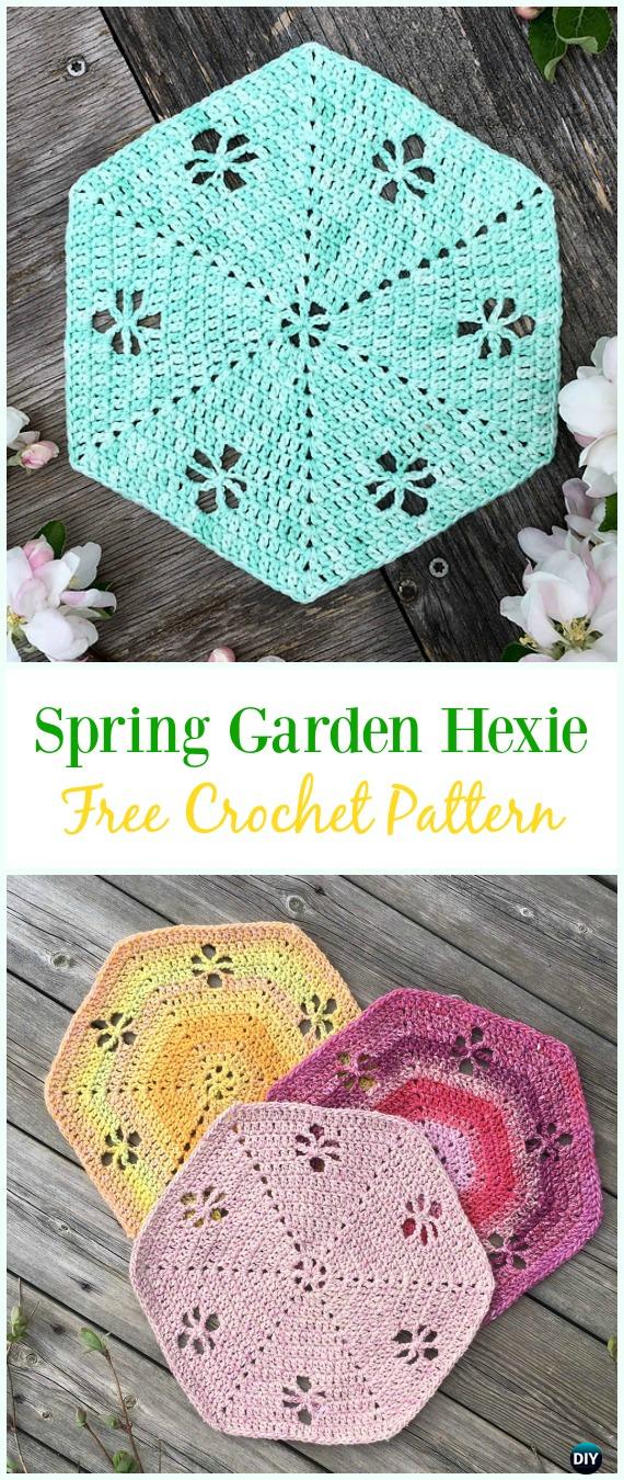 Crochet Spring Garden Hexie Free Pattern - #Crochet #Hexagon Motif Free Patterns