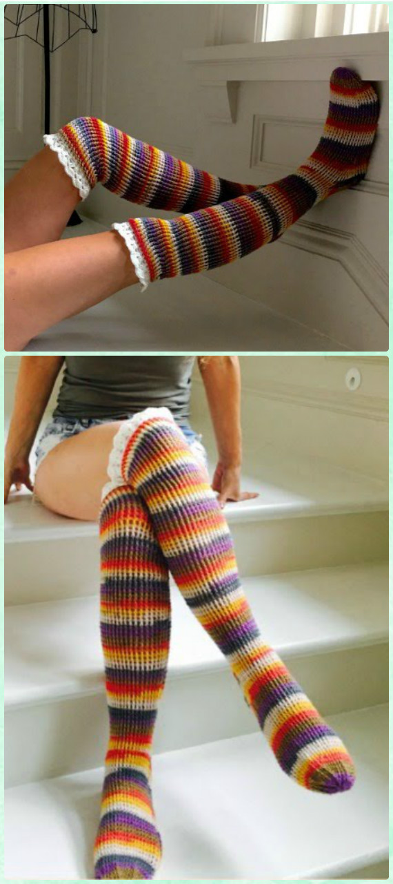Crochet Boho Chic Crochet Stockings Sock Slipper Boots Free Pattern [Video] - Crochet High Knee Crochet Slipper Boots Patterns 
