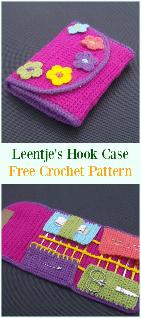 Crochet Leentje's Crochet Hook Case Free Pattern-#Crochet #HookCase & Holders Free Patterns