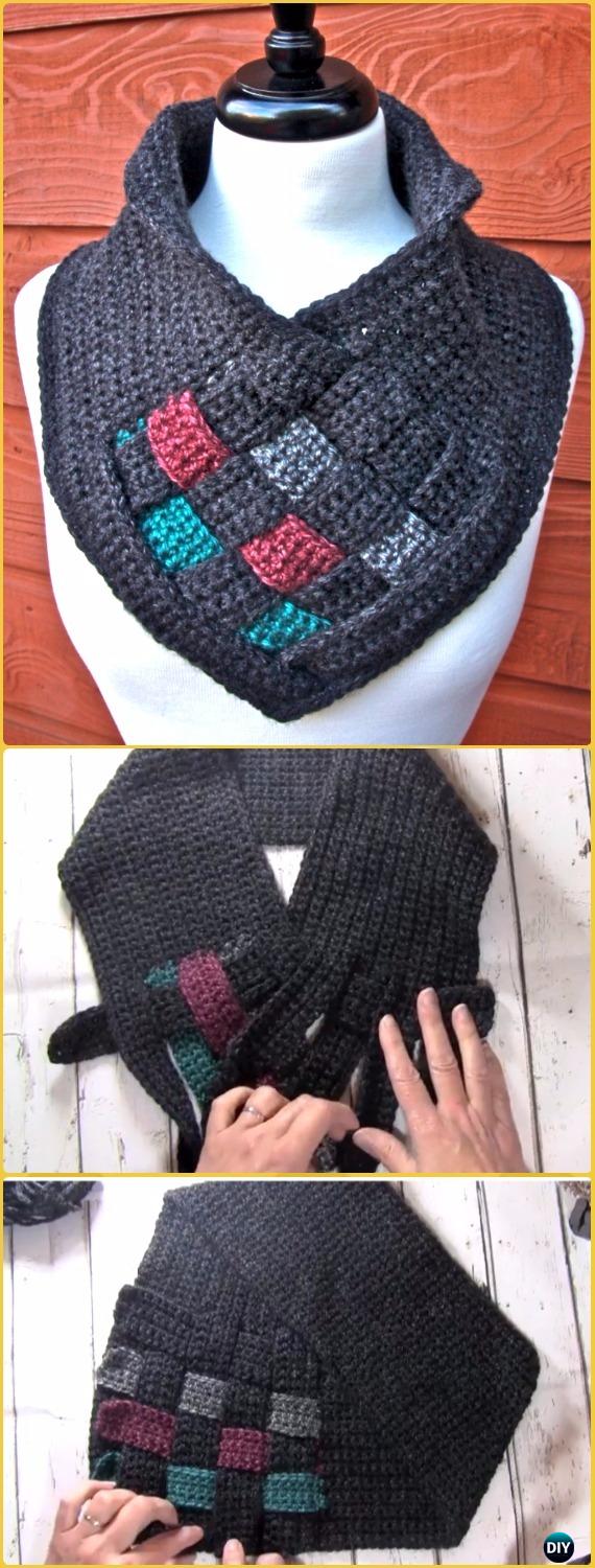 Crochet Be Weaving Cowl Free Pattern &Video - Crochet Infinity Scarf Free Patterns 