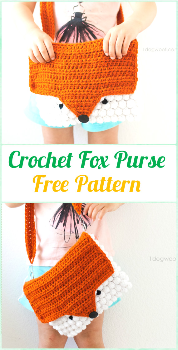 Crochet Fox Purse Free Pattern - Crochet Kids Bags Free Patterns 