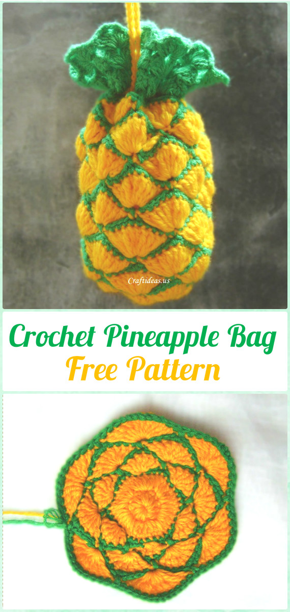 Crochet Pineapple Bag Free Pattern - Crochet Kids Bags Free Patterns 
