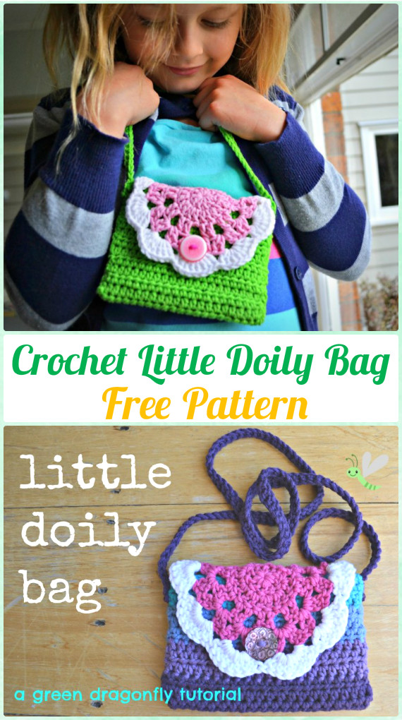 Crochet Little Doily Bag Free Pattern - Crochet Kids Bags Free Patterns 