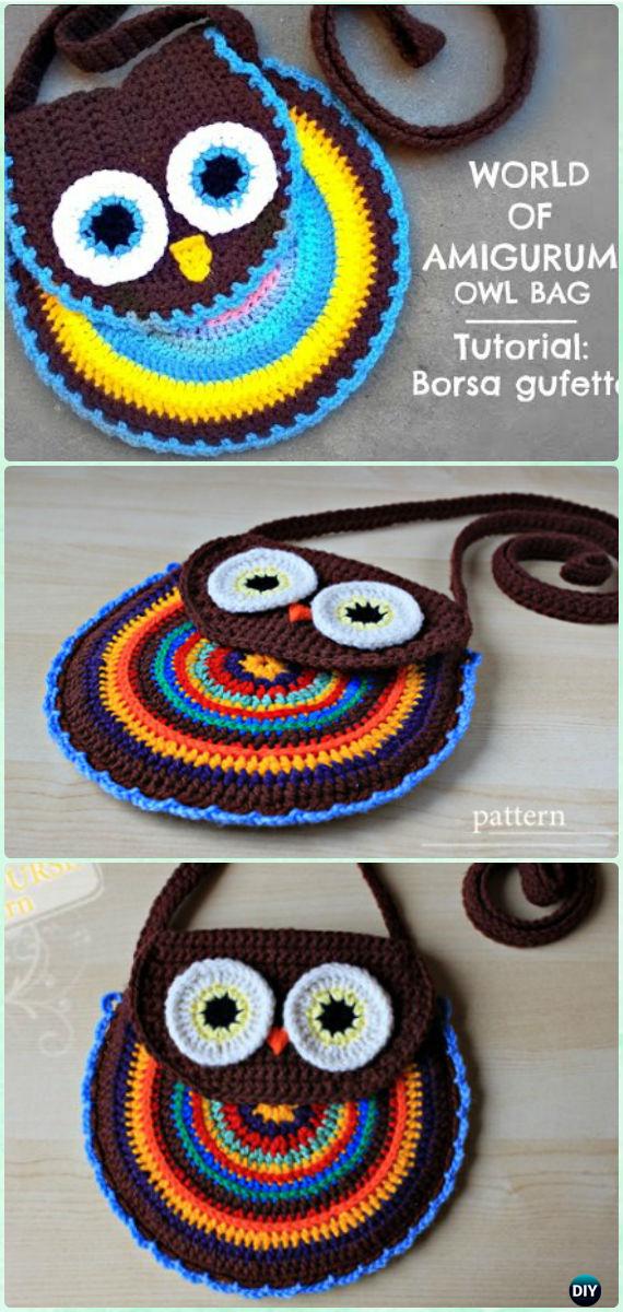 Crochet Owl Bag Pattern Video - Crochet Kids Bags Free Patterns 