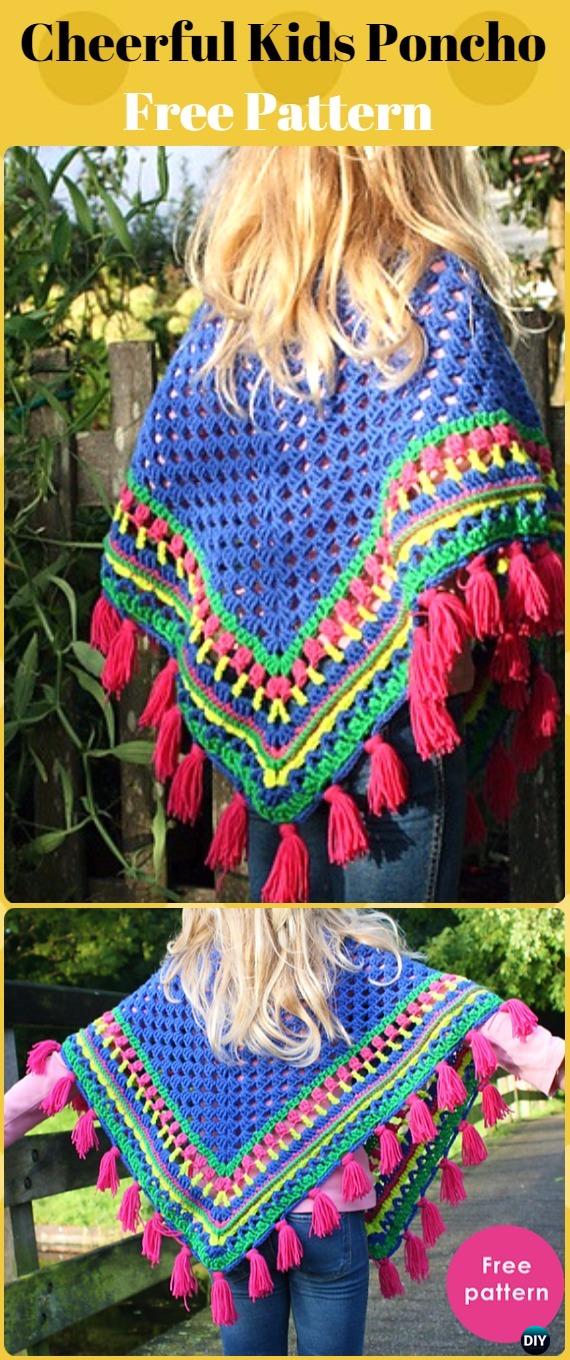 Crochet Kids Capes &amp; Poncho Free Patterns Instructions