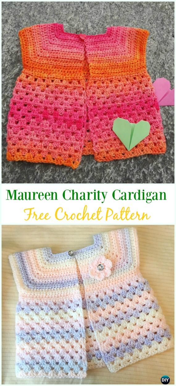 Crochet Maureen Charity Cardigan Free Pattern - #Crochet Kid's #Cardigan Sweater Coat Free Patterns