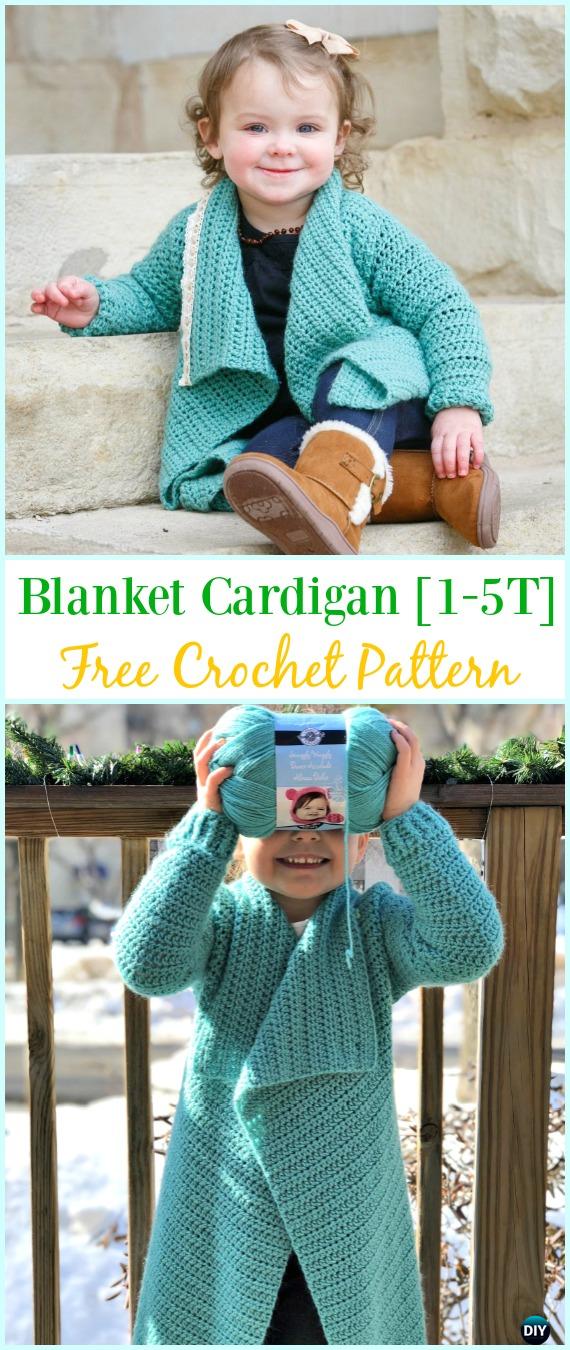 Crochet Kids Blanket Cardigan Free Patterns - #Crochet Kid's #Cardigan Sweater Coat Free Patterns