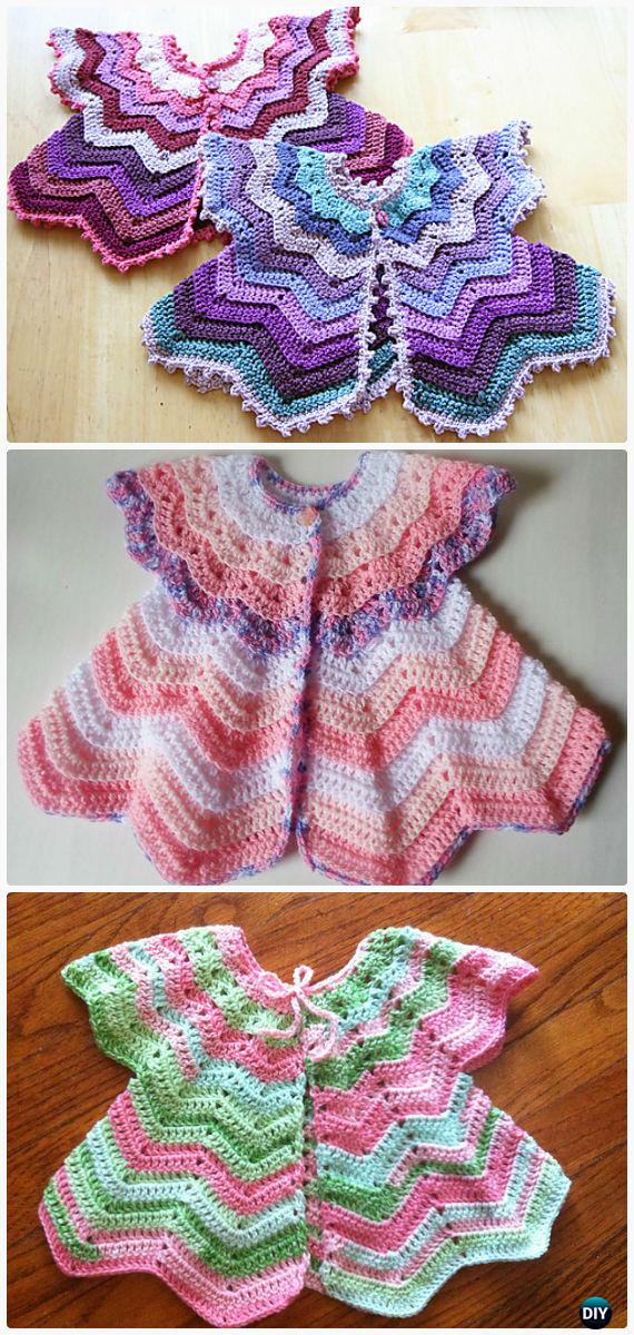 Crochet Star-Shaped Baby Cardigan Sweater Vest Pattern - Crochet Kid's Sweater Coat Free Patterns