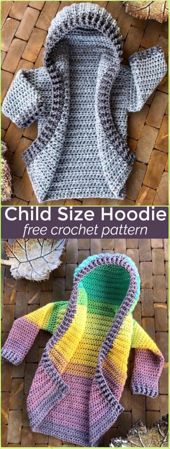 Crochet Kids Hoodie Sweater Coat Free Pattern - Crochet Kid's Sweater Coat Free Patterns