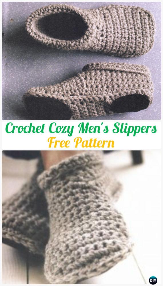Crochet Cozy Men's Slippers  Free Pattern