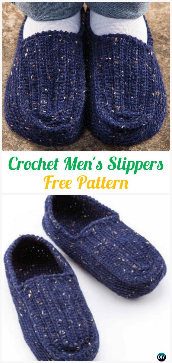 Crochet Men's Slippers Free Pattern