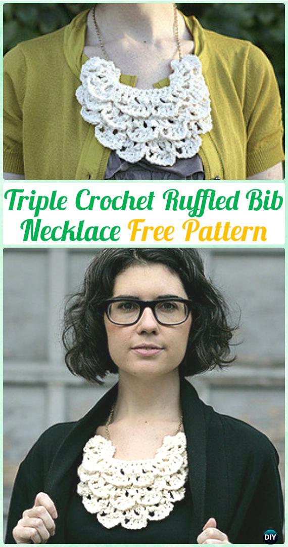 Triple Crochet Ruffled Bib Necklace Free Pattern