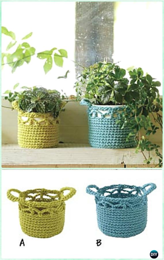 Crochet Flower Pot Cozy Free Pattern - Crochet Plant Pot Cozy Free Patterns