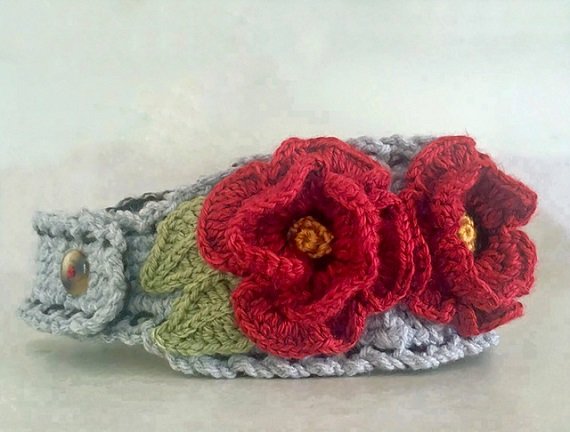 Crochet Basket-full of Poppy Flower Headband Free Pattern - #Crochet #Poppy Flower Free Patterns