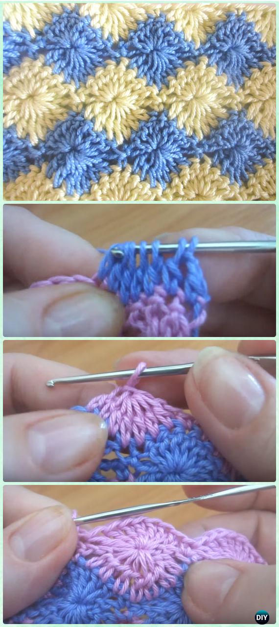 Crochet Starburst Stitch Free Pattern [Video] - Crochet Radial Stitches Free Patterns 