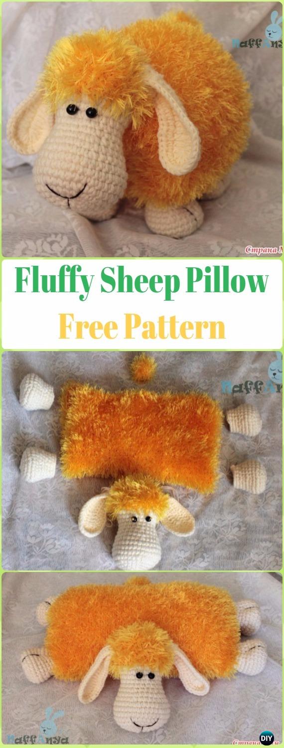 Amigurumi Fluffy Sheep Pillow Free Pattern - Crochet Sheep Free Patterns
