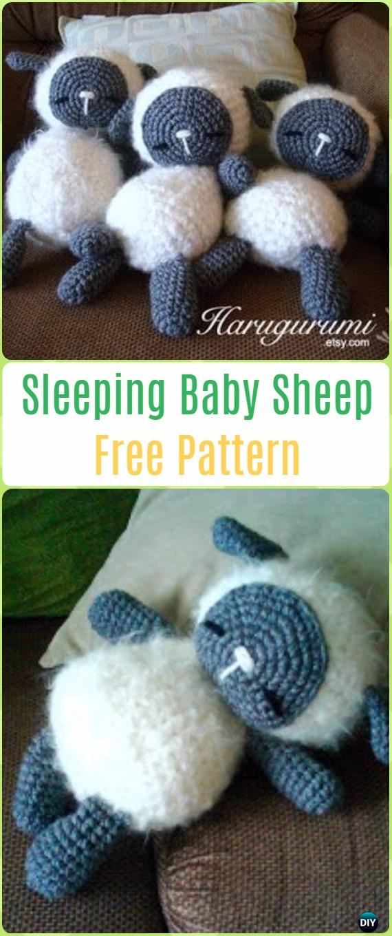 Crochet Sleeping Baby Sheep Toy Amigurumi Free Pattern - Crochet Sheep Free Patterns