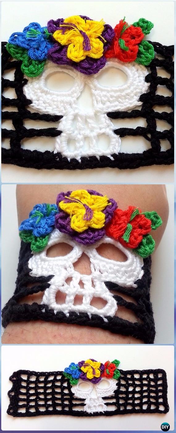 Crochet Dead Skull Bracelet Free Pattern - Crochet Skull Ideas Free Patterns 