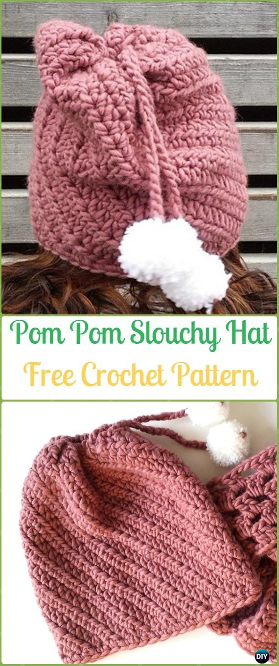 Crochet Fabcroc Slouchy Hat Free Patterns -Crochet Slouchy Beanie Hat Free Patterns 