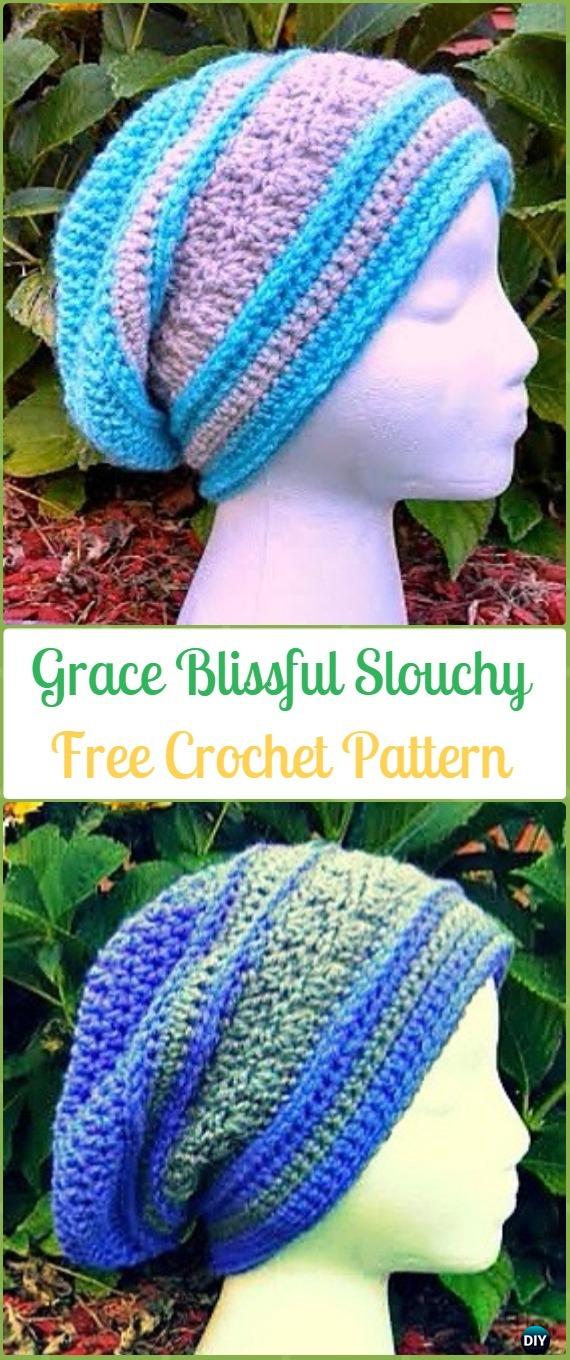 Crochet Grace Blissful Slouchy Free Patterns -Crochet Slouchy Beanie Hat Free Patterns 