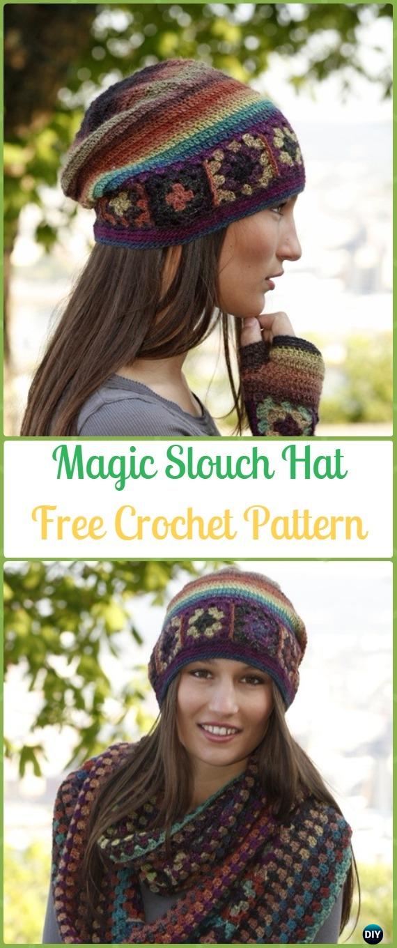 Crochet Magic Granny Slouch Hat Free Pattern -Crochet Slouchy Beanie Hat Free Patterns