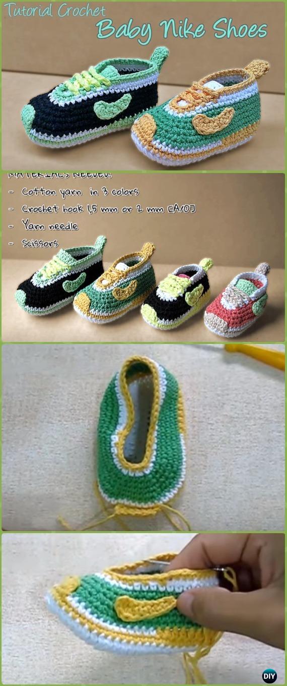Crochet Baby Nike Sneakers Free Pattern Video - Crochet Sneaker Slippers Free Patterns