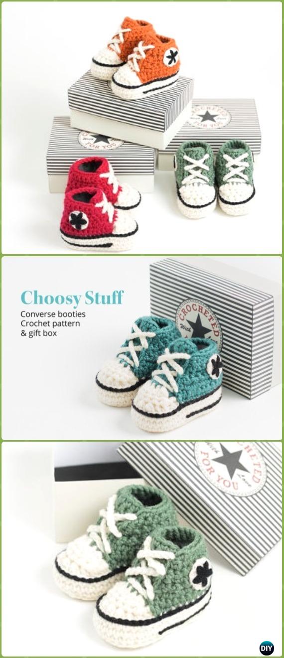 Crochet High Top Converse Booties Free Pattern Video - Crochet Sneaker Slippers Free Patterns
