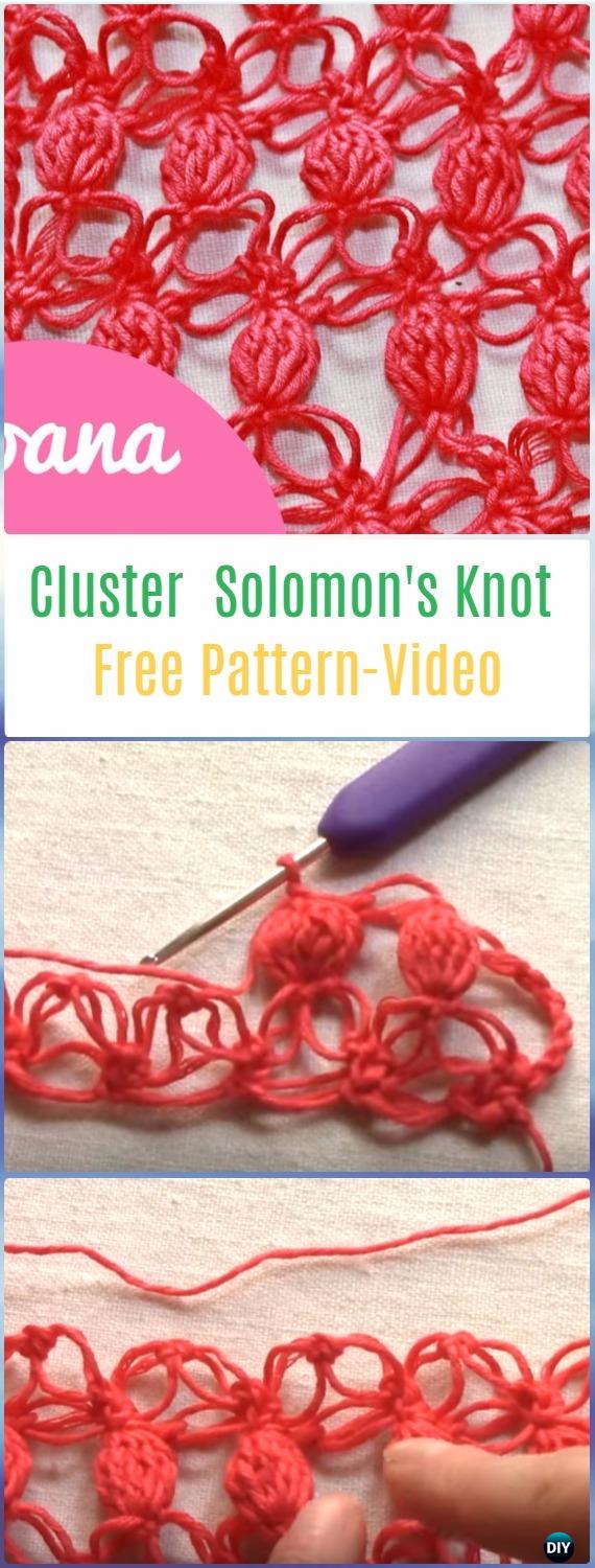 Crochet Cluster Solomon's Knot Free Pattern - Crochet Solomon Knot Stitch and Variations