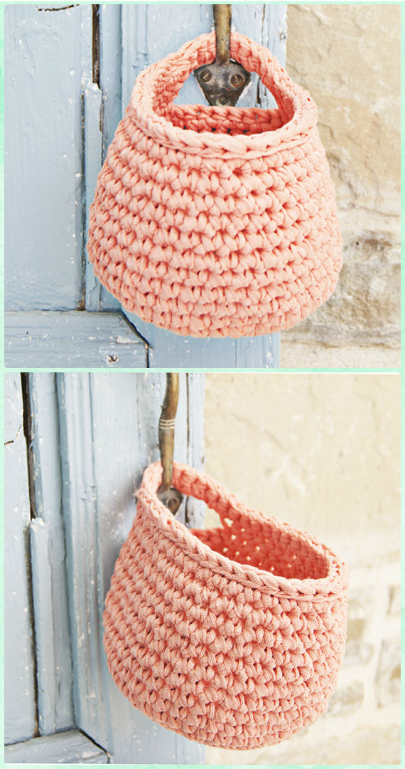 Crochet Hanging Basket Free Pattern - Crochet #Spa; Gift Ideas Free Patterns