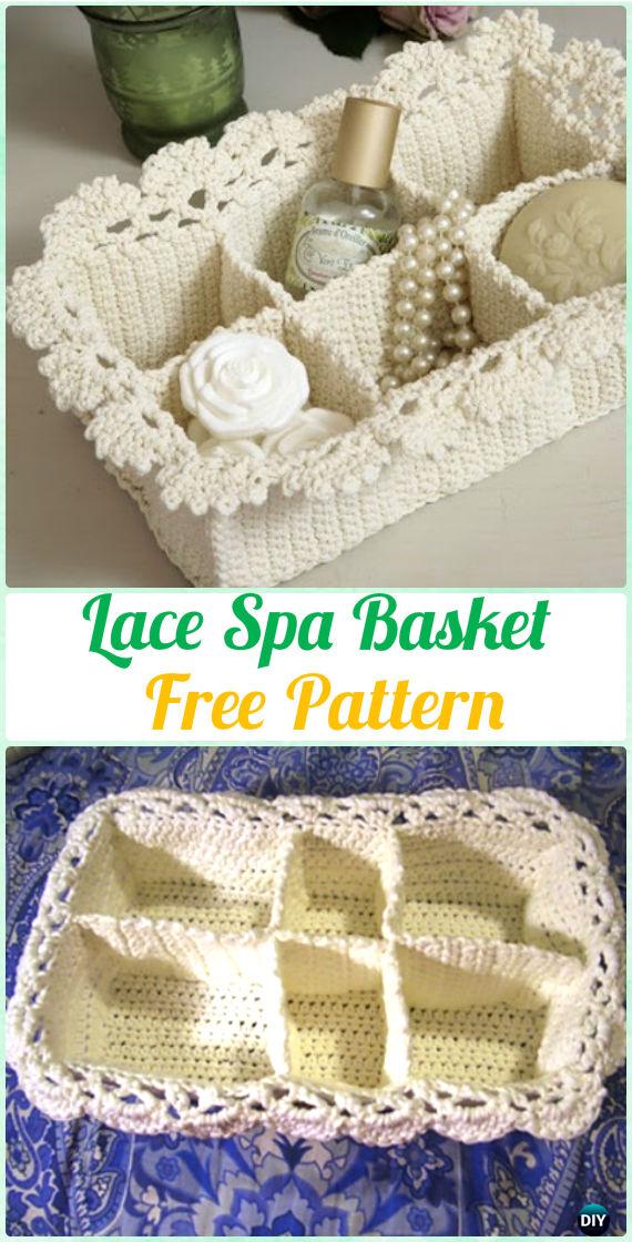 Crochet Lace Spa Basket Free Pattern - Crochet Spa Gift Ideas Free Patterns