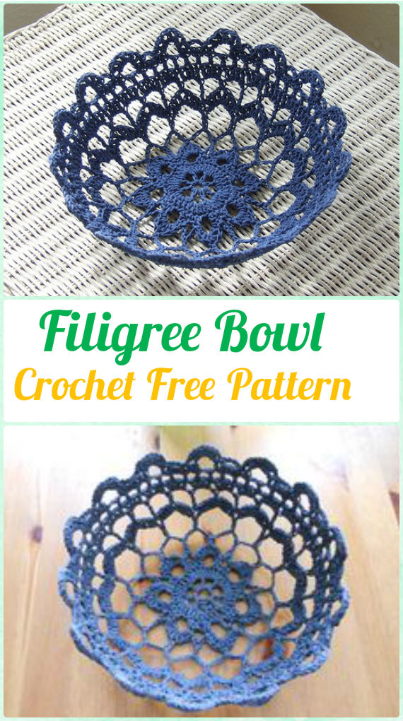 Crochet Filigree Bowl Container Free Pattern - Crochet Spa Gift Ideas Free Patterns
