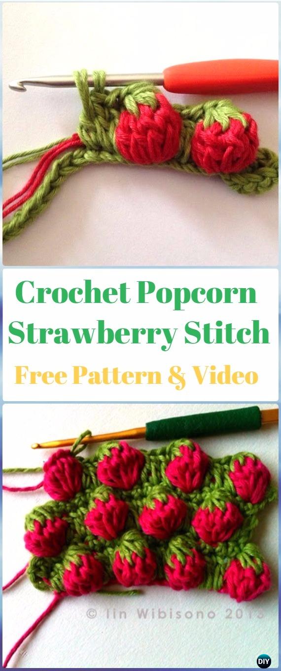 Crochet Popcorn Strawberry Stitch Free Pattern-Crochet Strawberry Stitch Free Patterns